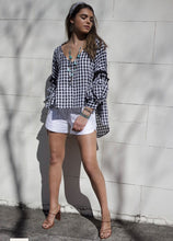 Load image into Gallery viewer, Gingham Tired Tassel Top
