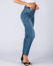 Load image into Gallery viewer, Blue Distressed Denim Straight Leg
