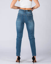 Load image into Gallery viewer, Blue Distressed Denim Straight Leg
